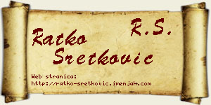 Ratko Sretković vizit kartica